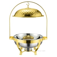 Peralatan Dapur Kapasitas Besar 8.0L Stainless Steel 201 Ramah Lingkungan Chafing Dish Gantungan Tutup Penghangat Makanan Set Prasmanan Restoran