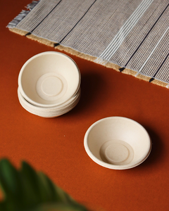 Bol jetable rond en bagasse naturelle 500 ml, en fibre de canne à sucre, vaisselle compostable pour restaurants et cafés - Product Image 3