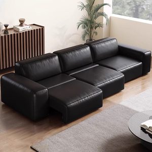 Canapé multifonctionnel en <span class=keywords><strong>cuir</strong></span> véritable italien, facile à nettoyer, lignes simples, personnalisé depuis l'usine de Foshan - Product Image 2