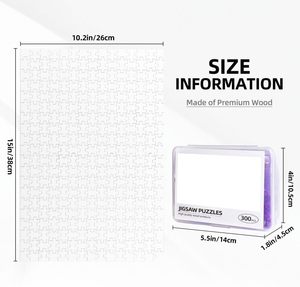 <span class=keywords><strong>Puzzle</strong></span> éducatif <span class=keywords><strong>vierge</strong></span> pour sublimation, <span class=keywords><strong>format</strong></span> personnalisé, blanc brillant, coins carrés, en carton pour transfert thermique, 51 à 100 pièces - Product Image 2