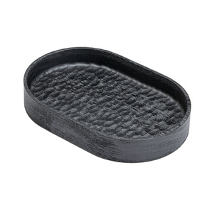 Solid Wood Handmade Hammered Texture Dessert <b>Tray</b> Walnut Material Residential Use - Product Image 5
