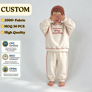 Conjunto de Sudadera y Pantalones Deportivos para Niños con <span class=keywords><strong>Detalles</strong></span> de Costura de Estilo Nuevo Personalizado, Conjunto Deportivo para Bebés, Niños y Niñas - Product Image 1