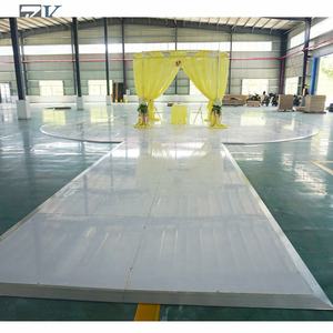 Panel de Pista de Baile Circular para Bodas y Fiestas, Pista de Baile Portátil de Madera Blanca Brillante Encastrable - Product Image 1