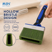 Pinceau concave creux MSN à deux fibres mélangées, grande capacité de prise de peinture, manche ergonomique pour peinture murale au latex