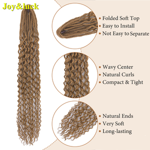 Extensions de dreadlocks synthétiques ondulées douces de 24 pouces, faites à la main, double extrémité, bouclées, pour le coiffage <span class=keywords><strong>des</strong></span> femmes - Product Image 4