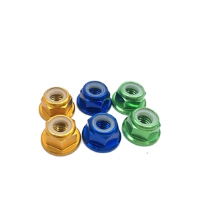 दीन 6926 रंगीन Anodized एल्यूमीनियम हेक्स निकला हुआ किनारा नायलॉन डालने ताला पागल निकला हुआ किनारा nylock अखरोट - Product Image 2