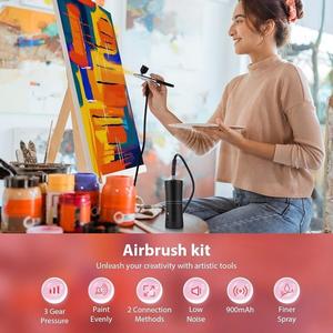<span class=keywords><strong>Kit</strong></span> aérographe portable avec 3 niveaux de pression, mini <span class=keywords><strong>compresseur</strong></span> d'air rechargeable pour maquillage, <span class=keywords><strong>peinture</strong></span> corporelle et nail art - Product Image 5