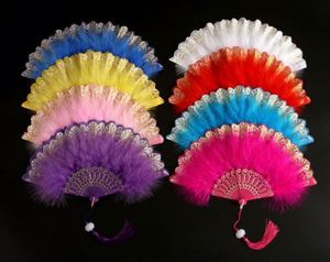 Evening Party Wedding Gift Feather Hand Fans with Plastic Ribs-Durable Folk Art Design - Product Image 4