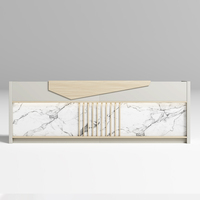 Panneau moderne de réception de bureau à motif de marbre Caisse enregistreuse en bois Salon de beauté Bar pour hôtels et hôpitaux