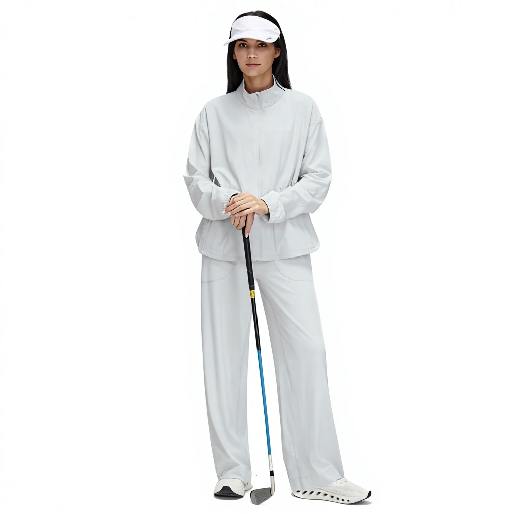 Plus Size Cinched Waist Lightweight Golf Sun-Protective Jacket Women Breathable Four-Way Stretch Windproof Drawstring Waist