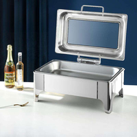 Chauffe-plat numérique 9L en acier inoxydable robuste à commande pratique, écran tactile, chauffage à l'alcool pour buffet extérieur et hôtelier