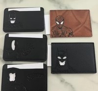 Dompet Minimalis Grosir Desain Logo Tempat Kartu Bisnis Kulit PU Tempat Kartu Identitas dan Kartu Kredit untuk Pria
