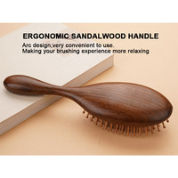 Umweltfreundliche Natürliche Sandelholz-Haarbürste Echtes Holz Luftkissen-Shampoo-Haarbürste Meridian-Kopfhautmassage-Kamm für Zuhause und Salon