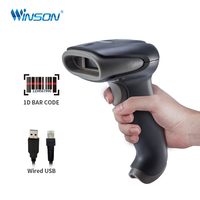 Precio barato escáneres con cable portátil Android lector de código de barras lector de código QR de mano 1D máquina de escáner de código de barras