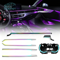 Éclairage d'ambiance LED pour voiture Audi A5/A4L modèles 2017-2025, éclairage d'ambiance intérieur 64 couleurs, accessoires décoratifs