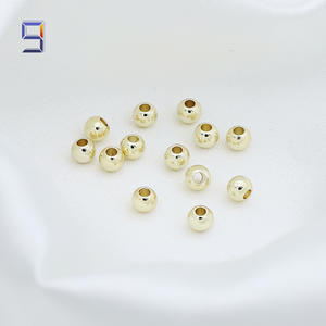 Jiuwu 14K véritable or brillant perles de cuivre massif bracelet et collier à bricoler soi-même accessoires de verrouillage en vrac fait - Product Image 3