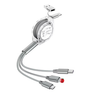 Câble de charge rapide USB 6-en-1 à remontage automatique Chargeur mobile à bobine <span class=keywords><strong>facile</strong></span> à organiser rétractable 5-en-1 pour câbles de données iPhone - Product Image 2