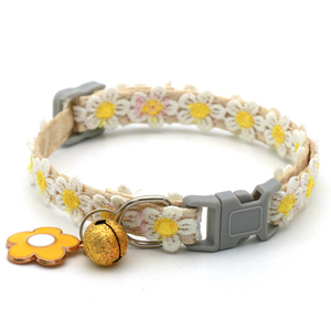 Elegant Ins Style Floral Polyester Dog & Cat Collar for <b>Small</b> Pets Cute Lace Design with <b>Bell</b> Charm 8 Colors - Product Image 4