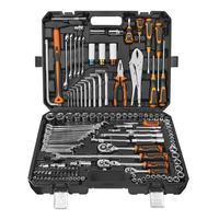 Ensemble d'outils de 142 pièces avec cliquet à 72 dents et tournevis magnétique pour mécaniciens professionnels