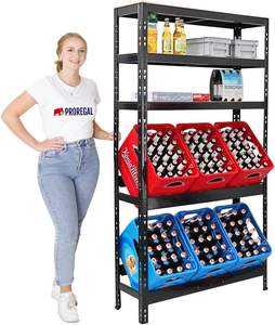 Freestanding Beverage <strong>Crate</strong> Rack 6 Boxes 3 Shelves 180x100x30 cm Black <strong>Drink</strong> <strong>Crate</strong> Stand for Water Beer Other - Product Image 3