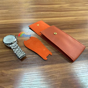 Estuche de Reloj de Cuero Verde con Logotipo Personalizado, Bolsa de Almacenamiento de Reloj Individual Portátil para Viajes - Product Image 4