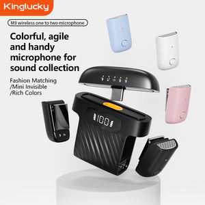 Mini micrófono Lavalier inalámbrico M8, uno, dos, colorido, ágil y práctico para colección de sonido, estilo Invisible a juego a la moda - Product Image 2