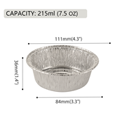 MESTAEK Barquettes et Bols Ronds en Aluminium Écologiques de Qualité Alimentaire – Gobelets à Dessert, Moules à Pain, Contenants Alimentaires