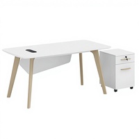 Bureau moderne en forme de L, table d'ordinateur de luxe, bureau de direction, bureau de PDG, bureau exécutif, ensemble de bureaux et de chaises en bois, personnalisation de meubles