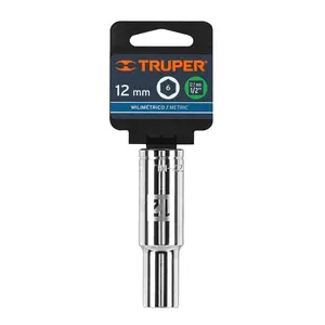 Juego de Llaves de Tubo de 6 Puntas, 12 mm de Largo, Accionamiento de 1/2'', Marca TRUPER - Product Image 4