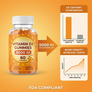 Gomitas de Vitamina D3 K2 Sin Azúcar OEM, Multivitamínico para Niños y Adultos, Refuerzo Inmunológico, Forma de Oso - Product Image 3