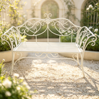 Nouvelle table et chaises en fer forgé de style chinois pour jardin, support à fleurs, banc de balcon, chaise-canapé avec dossier, chaise double d'extérieur