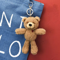 Porte-clés personnalisé en peluche mini ours en coton doux avec pendentif mascotte