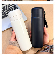 Nueva Botella de Agua con Huella Dactilar, Termo Deportivo para Niños, Tapa Doble, Ideal para Viajes, Compacta