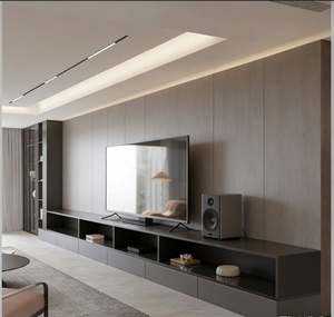 Meuble TV moderne minimaliste, meuble de salon, couleur blanche, avec tiroirs et étagères pour petit espace - Product Image 3