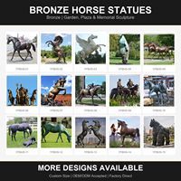 YouFine Statue de cheval réaliste en bronze, taille réelle, moulée à la cire perdue, patine brune, pour jardin, extérieur, sculpture de parc, entrée de propriété