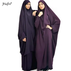 ชุด khimar hijab Suppliers-ชุดฮิญาบ Khimar ยาวสีล้วน,ชุดอาบายาสวดมนต์ Jilbab ซาอุดิอาระเบียใหม่ปี2020