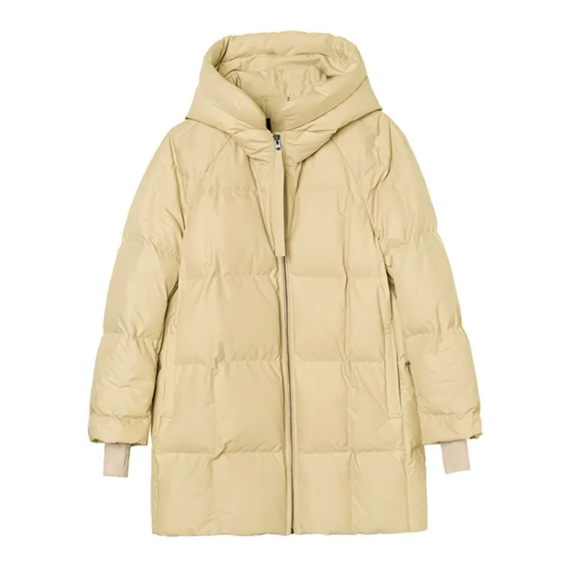 Puffer jacket With Belt Duck Down Thick Drop Shoulder Women Crop Puffer Jacket With Hood Unisex Puffy Down Jacket Snow Coats