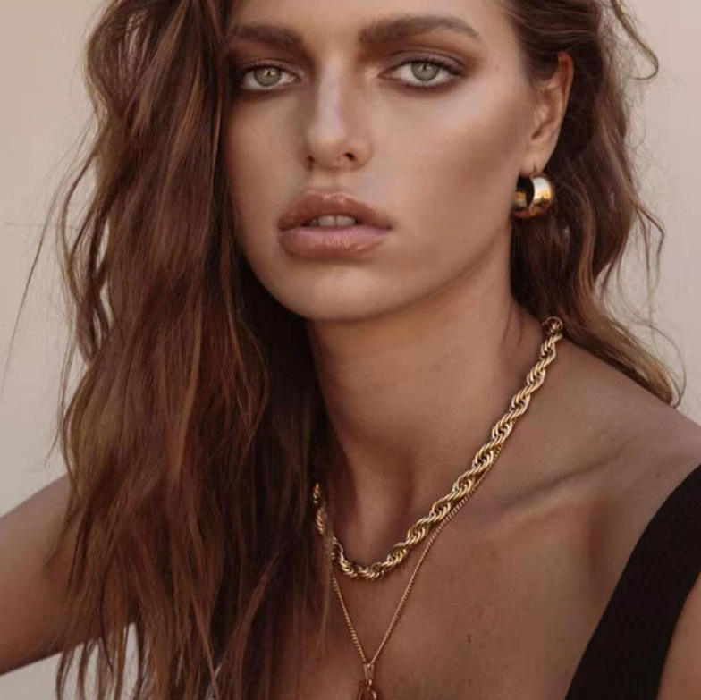 Faded Future - Collana In Catenina Sottile Color Oro Stile Corda