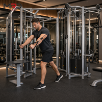 Appareil de musculation multifonctionnel 8 stations avec crossover par câble pour usage commercial en salle de sport, en acier