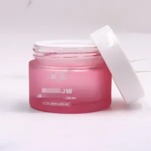 Fancy Custom Frosted Glass Jar Cosmetic Cream Jars 10g 20g 30g 50g Skin Care Cosmetic Glass Jar With Lid