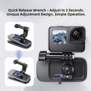 Clip universel pour <span class=keywords><strong>sac</strong></span> à <span class=keywords><strong>dos</strong></span>, directement de l'usine, 360 °   <span class=keywords><strong>Support</strong></span> de caméra d'action réglable pour <span class=keywords><strong>GoPro</strong></span> DJI Insta360, <span class=keywords><strong>support</strong></span> à dégagement rapide - Product Image 3