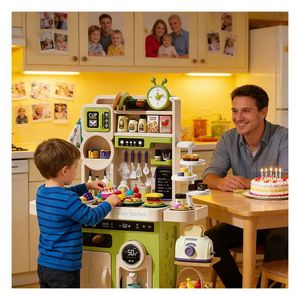 Kids Plastic <b>Kitchen</b> Cooking Toy Set Chef Workshop Sink Shelf <b>Storage</b> <b>Cupboard</b> Creative Journey Indoor Merriment Learning - Product Image 4