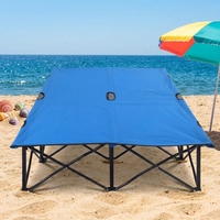 Lit de camping extérieur, lit pliant multifonctionnel portable double taille élargi, pliable pour le camping et les aventures en plein air