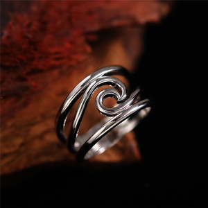 F1248 Anello Moderno in Acciaio Inossidabile Unisex, Gioiello alla Moda, Regalo, Design Semplice con Motivo a Spirale - Product Image 3