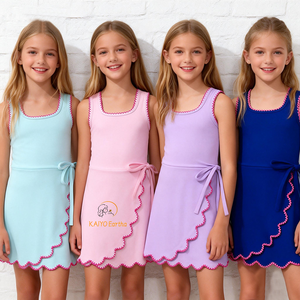 Abito Sportivo <span class=keywords><strong>per</strong></span> Bambine con Etichetta Personalizzata, Gonna con Pantaloncini <span class=keywords><strong>di</strong></span> Sicurezza, Abito da Yoga Senza Maniche Estivo <span class=keywords><strong>per</strong></span> Ragazze - Product Image 1