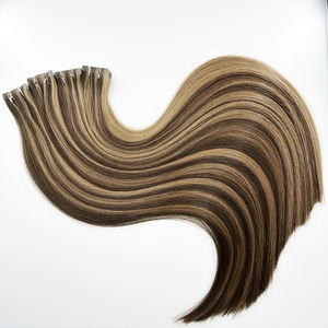 2025 qualité supérieure vierge 100 Extensions de cheveux humains Double dessiné Invisible ruban adhésif Piano mixte couleur en surbrillance - Product Image 1