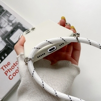 Coque de Téléphone en Silicone TPU avec Cordon Bandoulière Collier Lanière pour iPhone 13 12 Mini 11 Pro X XR XS Max 6s 7 8 Plus SE 2