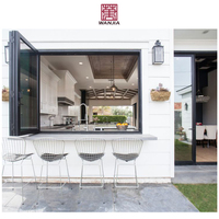 Fenêtres pliantes en verre trempé en aluminium Fenêtre pliante locale pliante horizontale pour usage extérieur