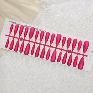 Nuevo diseño, 10 Uds., <span class=keywords><strong>Uñas</strong></span> postizas de almendra largas reutilizables, Color de fruta de dragón, prensa <span class=keywords><strong>mate</strong></span> en las <span class=keywords><strong>uñas</strong></span> para niñas - Product Image 5
