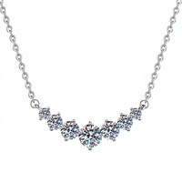Pendentif Moissanite KARATS en Argent Sterling S925 Plaqué Or Blanc avec Chaîne Câble, Collier Cœur Tendance pour Femme, Certifié GRA VVS, Moissanite de Laboratoire